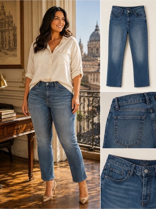 Chico's Denim - 🦋Chico's Medium Blue Cropped Straight Jeans